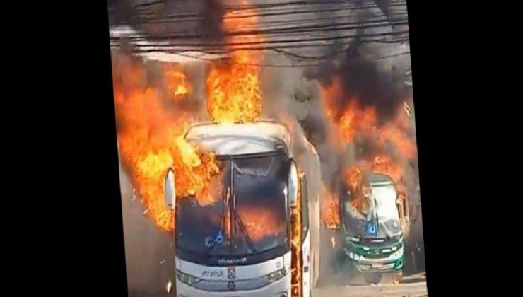 &#8216;Çete misillemesi&#8217;: Otobüsleri, kamyonları yaktılar, Dünyadan Haberler