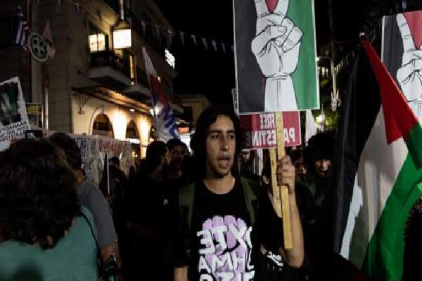 Yunanistan&#8217;da ABD üslerini Filistin bayraklı protesto, Dünyadan Haberler